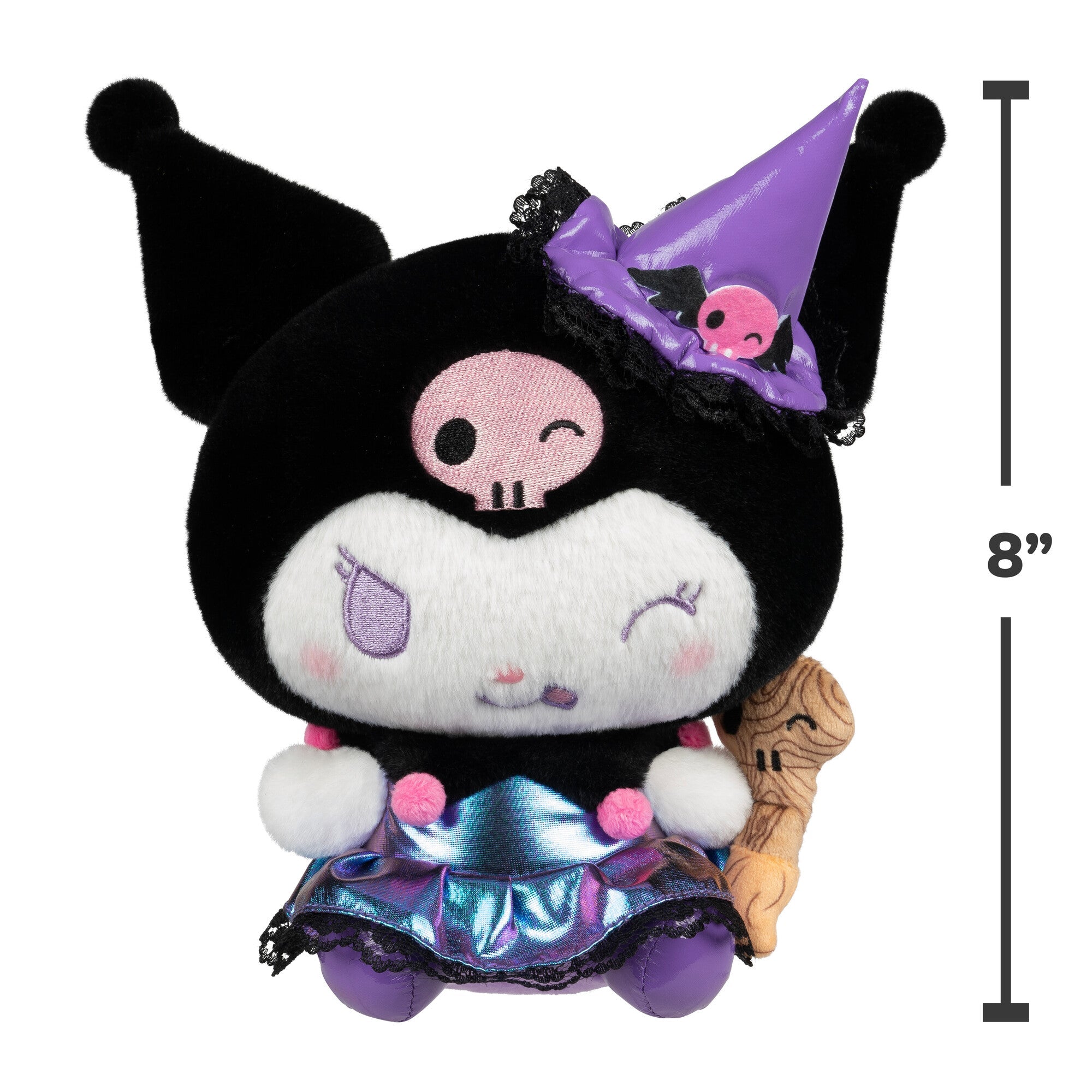 Hello Kitty and Friends 8-Inch Kuromi Halloween Plush Wearing a Witch Costume