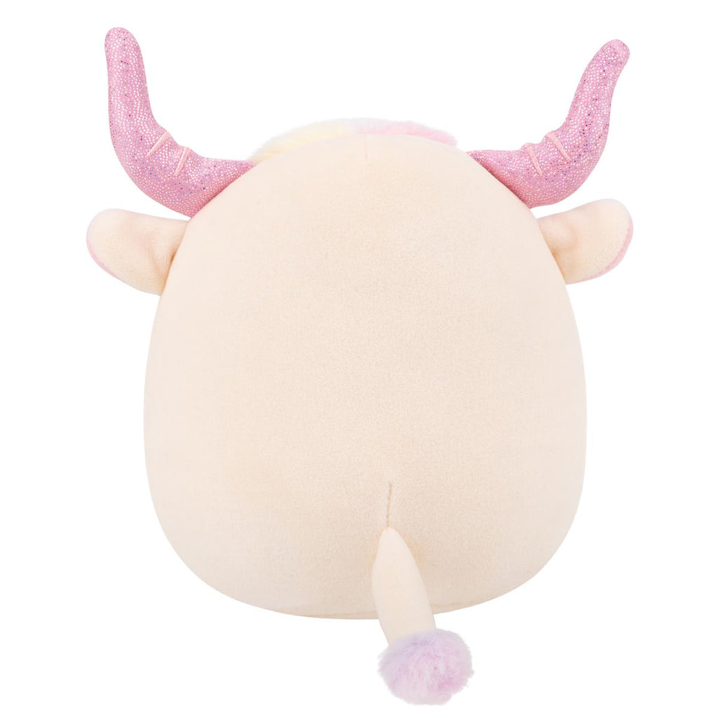 5-Inch Dagnus the Tan Highland Cow with Rainbow Tie-Dye Belly